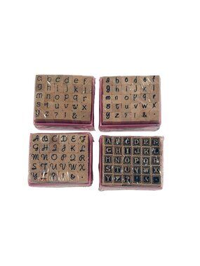 4 NEW Studio G 30 pc Alphabet Stamp Sets Uppercase Lowercase Font Wood Rubber
